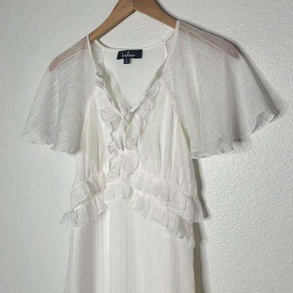 Lulus Sweetest Delight White Ruffled Short Sleeve Maxi - Picture 3 of 6